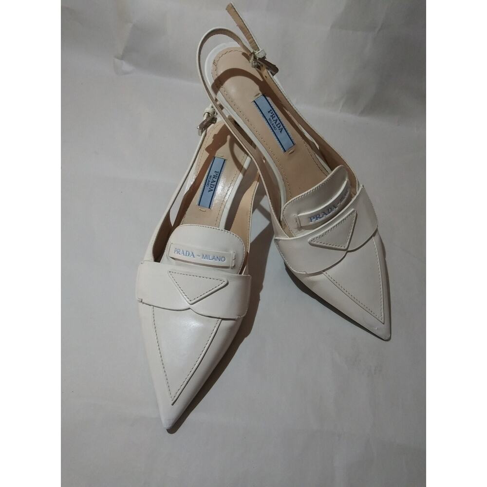 Prada vestiaire Collection Mary Jane Leather Hill Slingback Pumps Size 36 - Picture 9 of 11